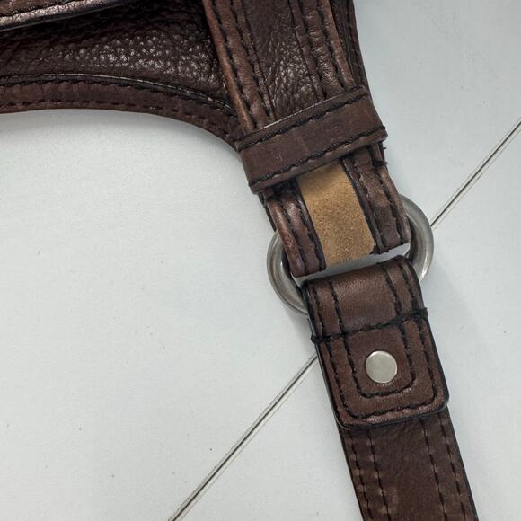 Vintage Hard to Find Fossil Maddox Crossbody Patchwork Chevron Bag - Picture 13 of 13